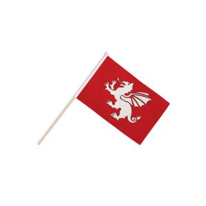 English White Dragon (C) Hand Flags