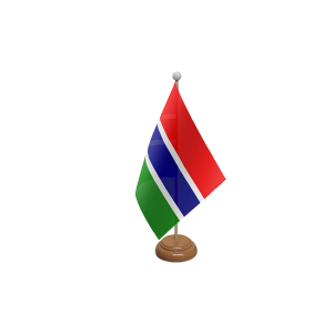Gambia Wooden Table Flag