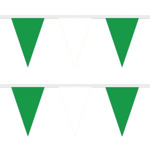 Green and White Triangle Bunting
