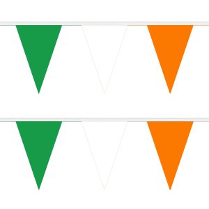 Green, White and Orange Triangle Bunting