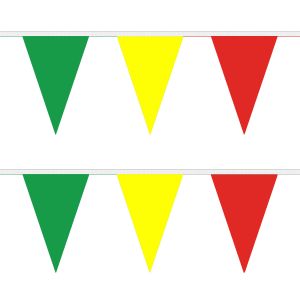 Green, Yellow and Red Triangle Bunting