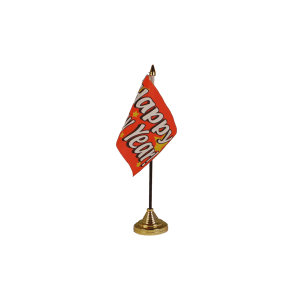 Happy New Year (Red) Small Table Flag
