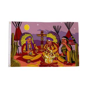 Indians Campfire Flag