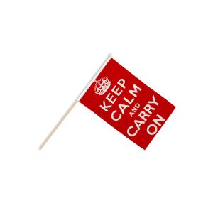 Keep Calm And Carry On (Red) Hand Flags