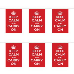 Keep Calm and Carry On (Red) Rectangular Bunting