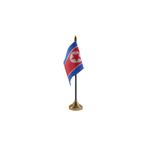 Korea North Small Table Flag