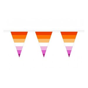 Lesbian Sunset Stripes Triangle Bunting