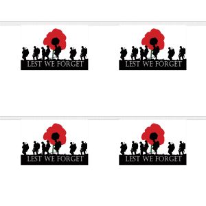 Lest We Forget (Army) Horizontal Rectangular Bunting