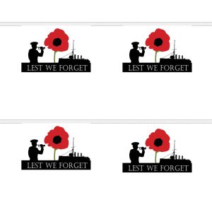 Lest We Forget (Navy) Horizontal Rectangular Bunting