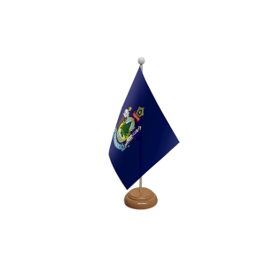 Maine Wooden Table Flag