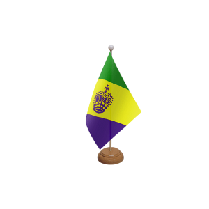 Mardi Gras Wooden Table Flag