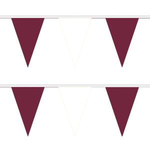 Maroon and White Triangle Bunting