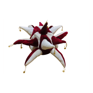 Maroon and White Jester Hat
