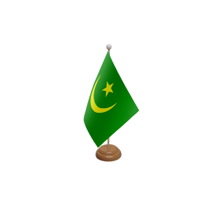 Mauritania Old Wooden Table Flag