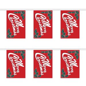 Merry Christmas Red Rectangular Bunting