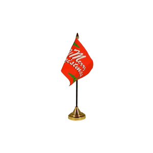 Merry Christmas Red Small Table Flag