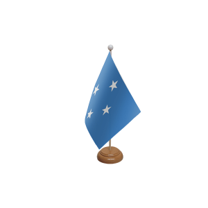 Micronesia Wooden Table Flag
