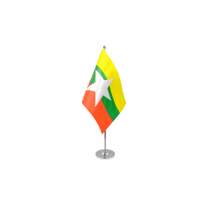Myanmar New (Burma) Satin Table Flag