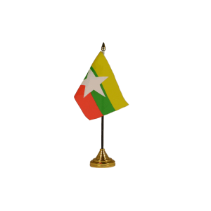 Myanmar New (Burma) Small Table Flag