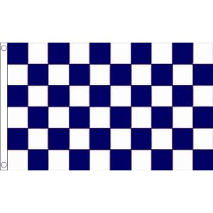 Navy Blue and White Check Flag