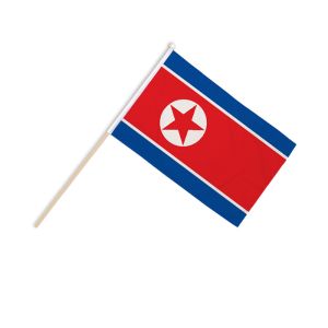 Korea North Hand Flags