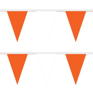 Orange and White Triangle Bunting