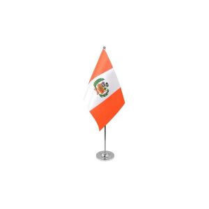 Peru Crest Satin Table Flag