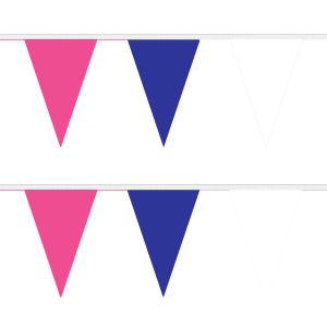 Pink, Blue and White Triangle Bunting