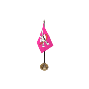 Pink Pirate Small Table Flag