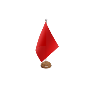 Plain Red Wooden Table Flag