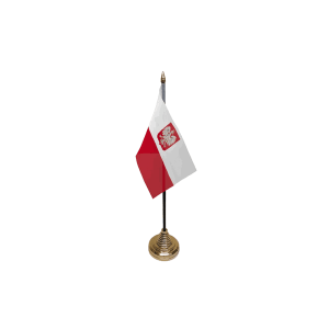 Poland Crest Small Table Flag
