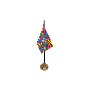 Rainbow Swirl Small Table Flag