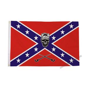 Rebel Soldier Skull Flag