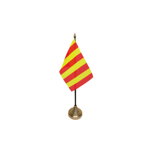 Red and Yellow Striped Small Table Flag