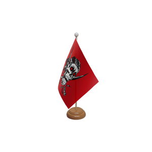 Red Skull Wooden Table Flag