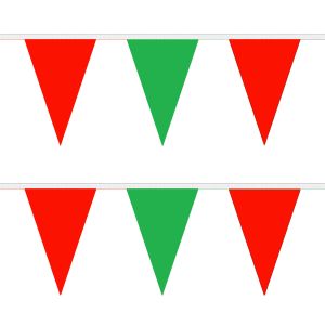 Red and Green Triangle Bunting