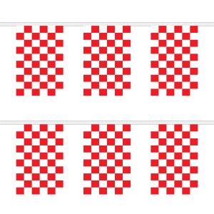 Red and White Check Rectangular Bunting