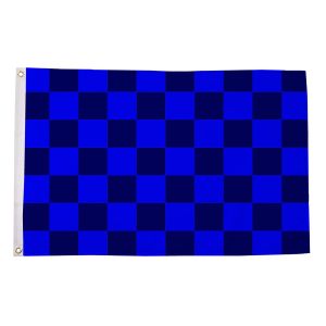 Royal Blue and Navy Blue Check Flag