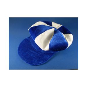 Royal Blue and White Flat Cap