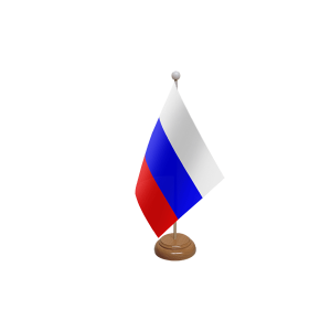 Russia Wooden Table Flag