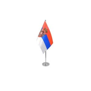 Serbia Crest Satin Table Flag