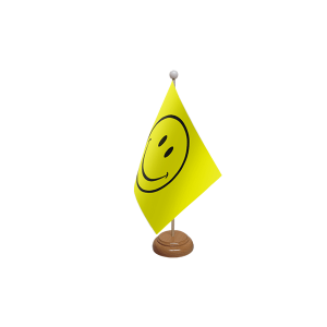 Smiley Face Wooden Table Flag