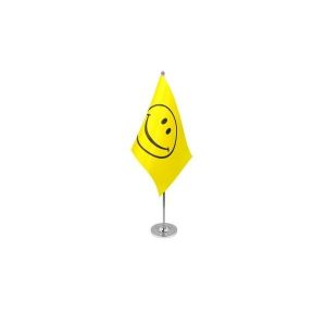 Smiley Face Satin Table Flag