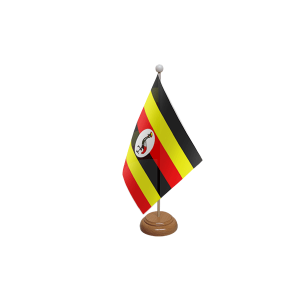 Uganda Wooden Table Flag