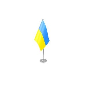 Ukraine Satin Table Flag