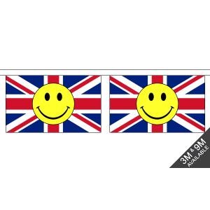 Union Jack Smiley Face Horizontal Rectangular Bunting