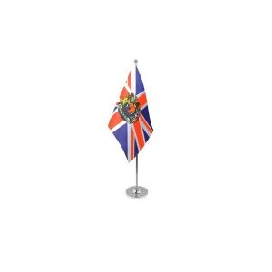Union Jack Crest Satin Table Flag