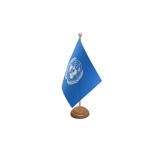 United Nations Wooden Table Flag
