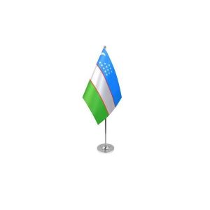 Uzbekistan Satin Table Flag