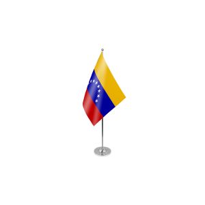 Venezuela (Crest) Satin Table Flag